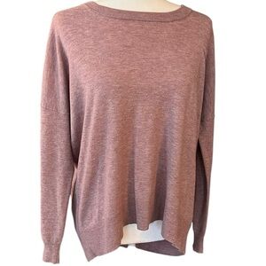 MADEWELL Woman’s Wool Blend Sweater Heather Rose Oversized Crewneck Size Medium